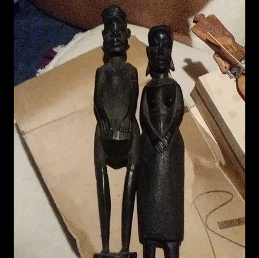 African figurines handcarved out of Ebony